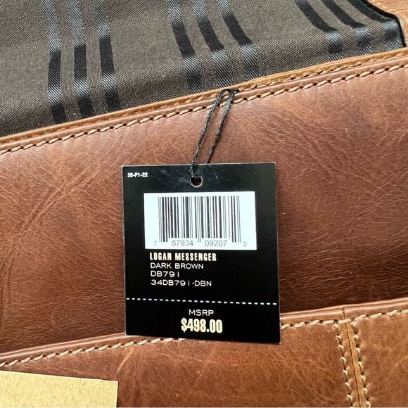 Frye NWT Logan Messenger Bag Dark Brown Leather MSRP $498 DB791 - Picture 7 of 16